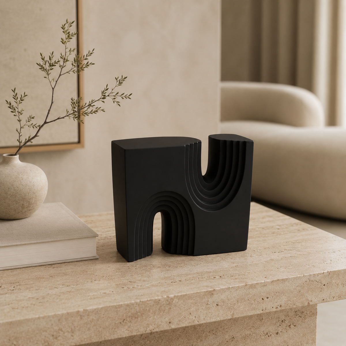 Arco Texture Sculpture Black