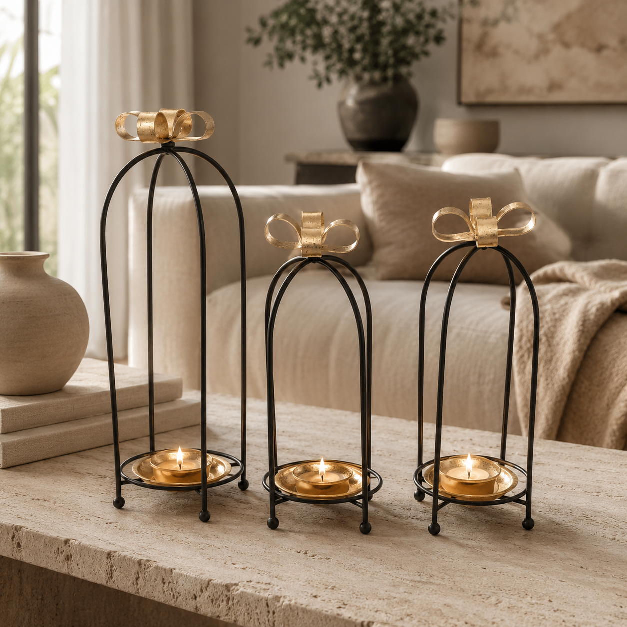 Aurelia Bow Candle Holder Set