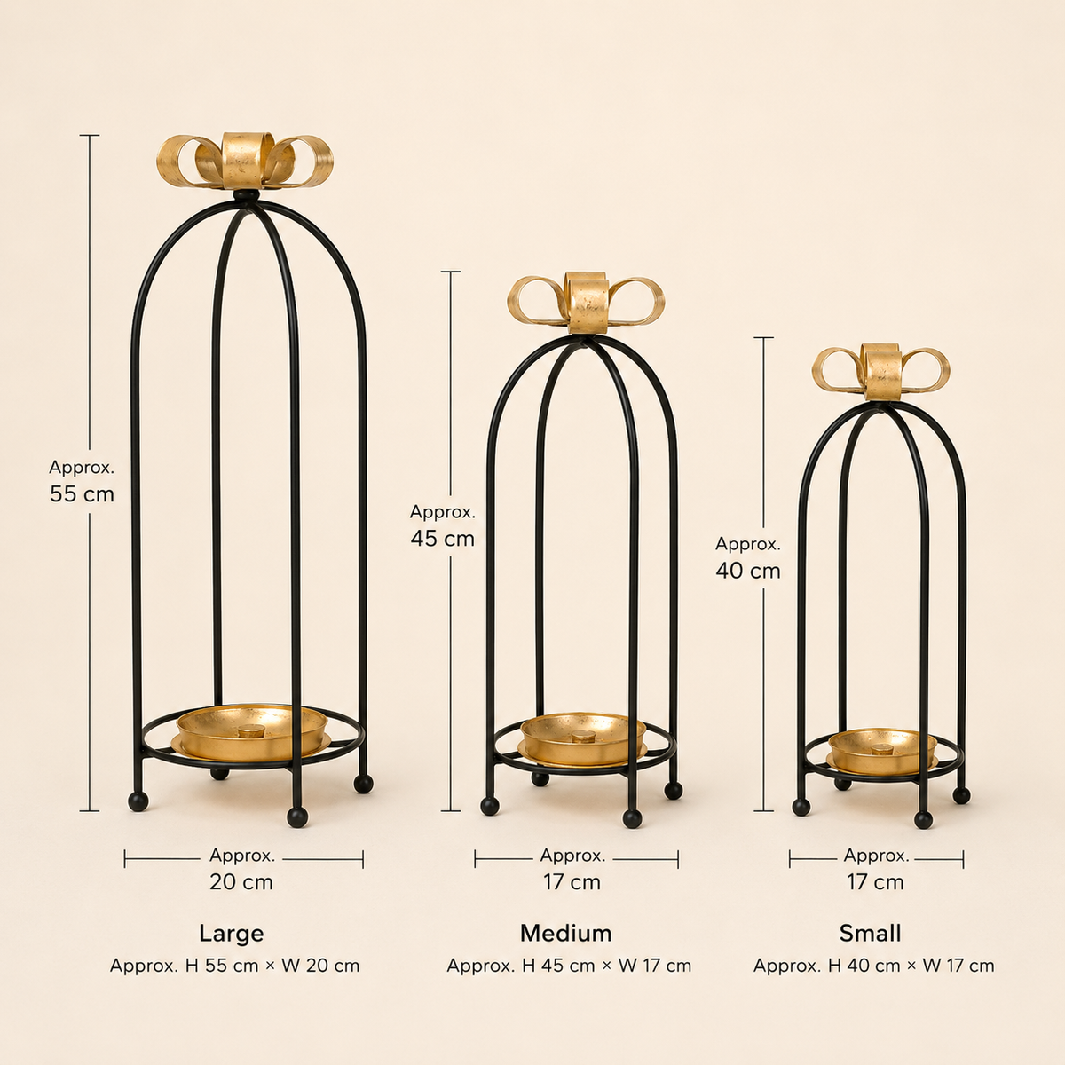 Aurelia Bow Candle Holder Set