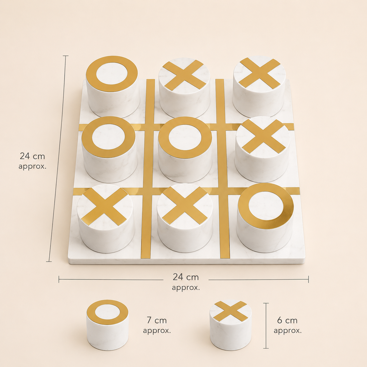 Luxe Marble Tic Tac Toe Set