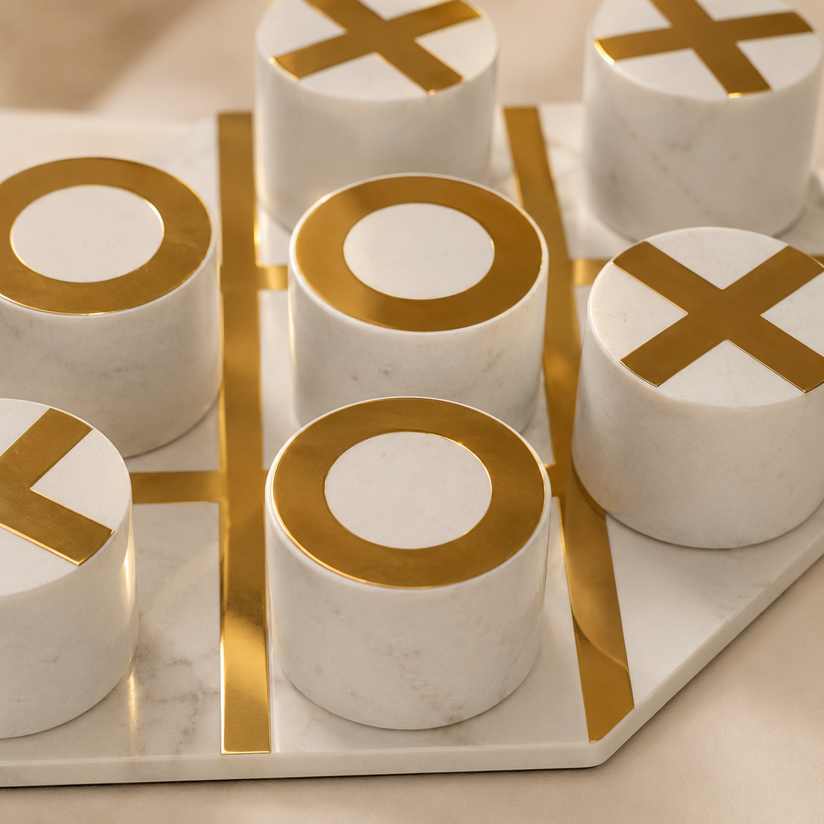 Luxe Marble Tic Tac Toe Set