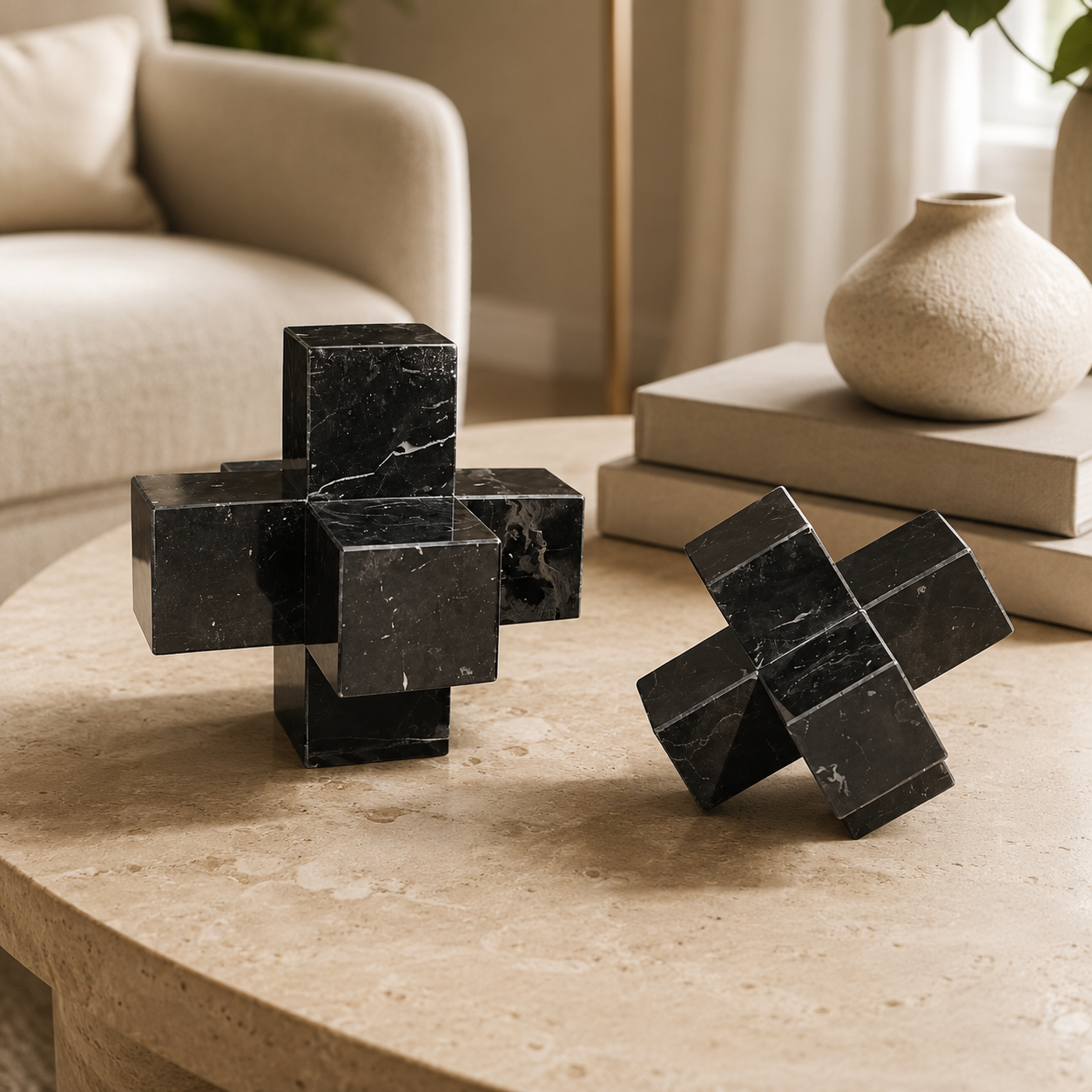 Noir Cube Sculpture Set