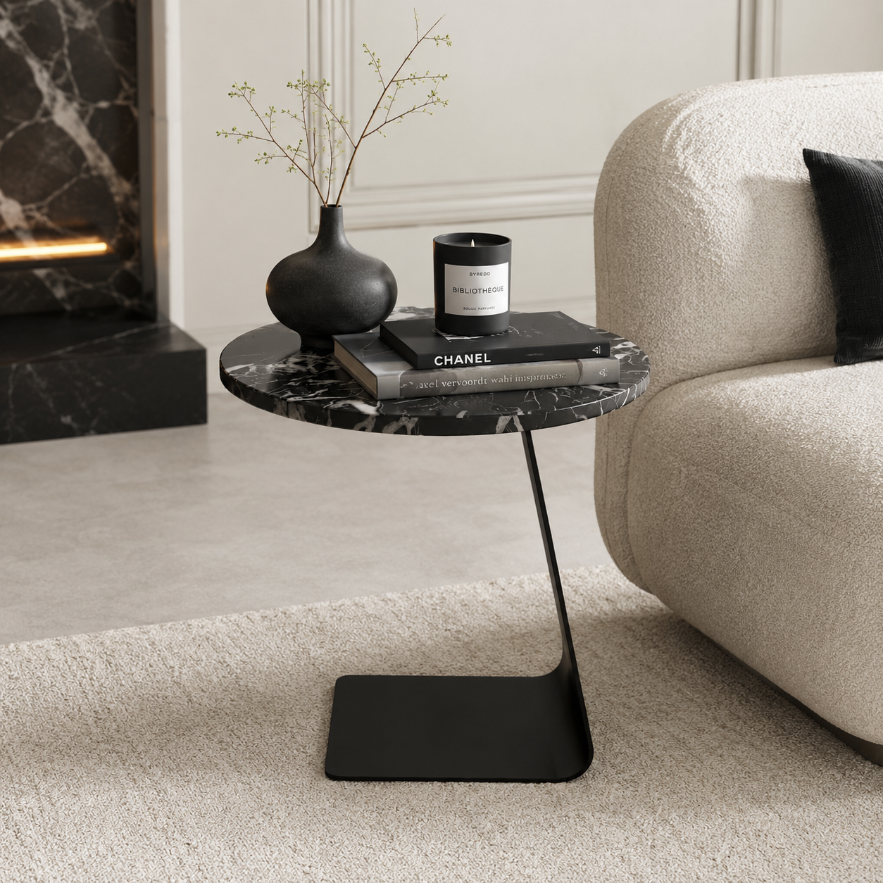 Nero Arc Side Table