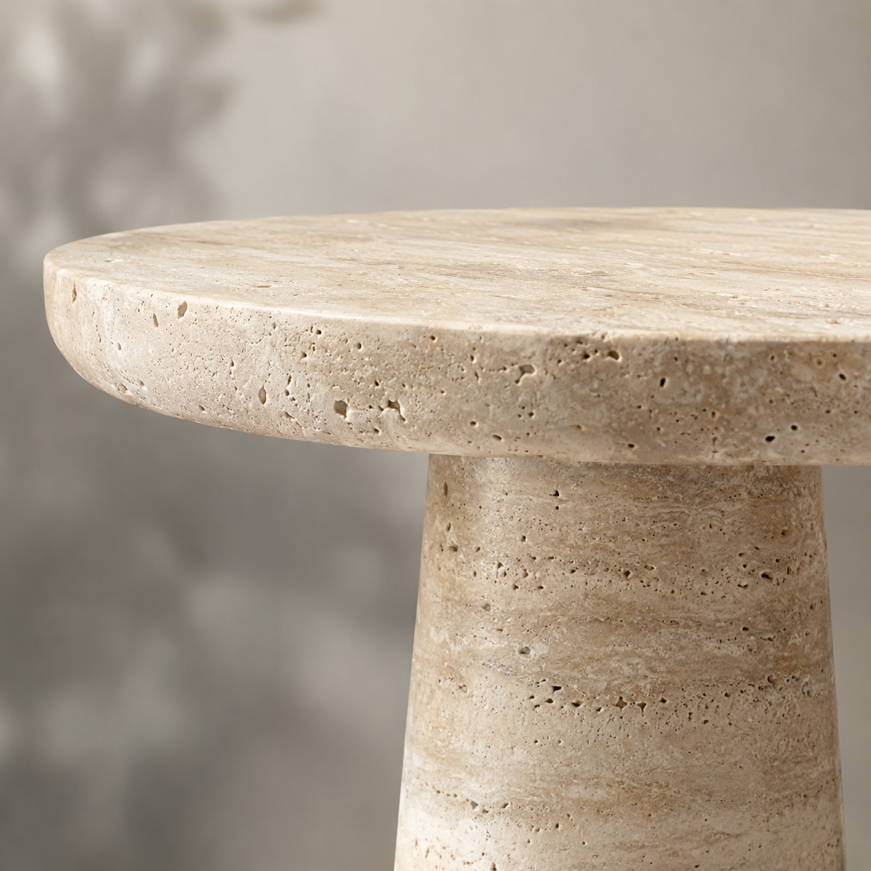 Travertine Pillar Side Table