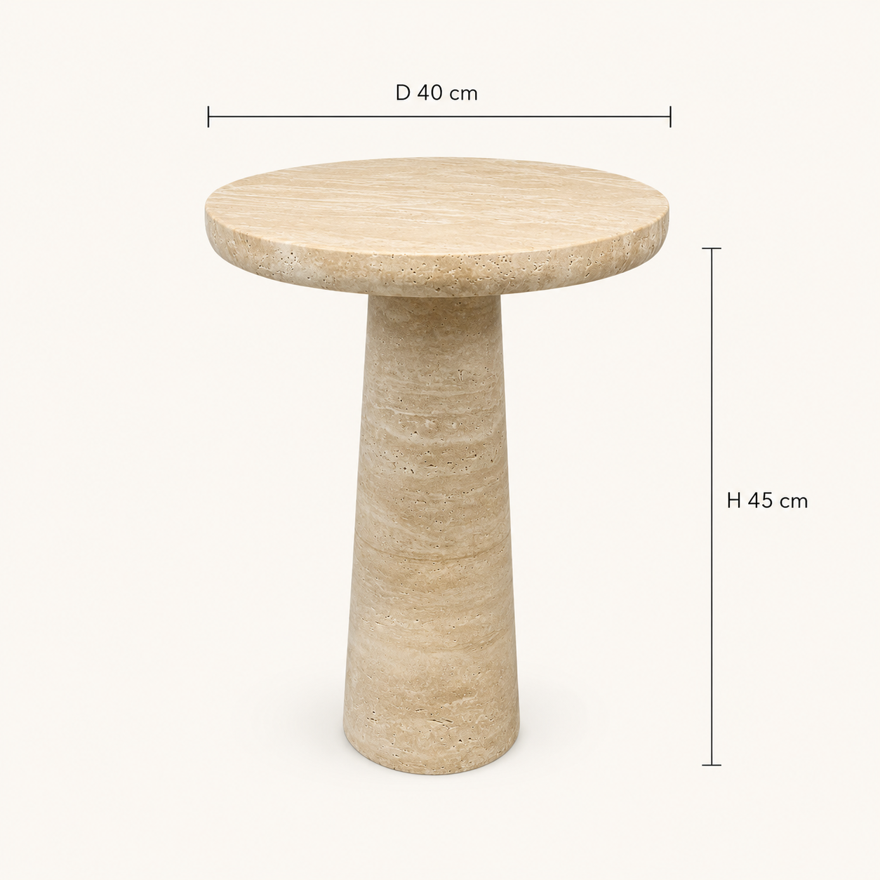 Travertine Pillar Side Table