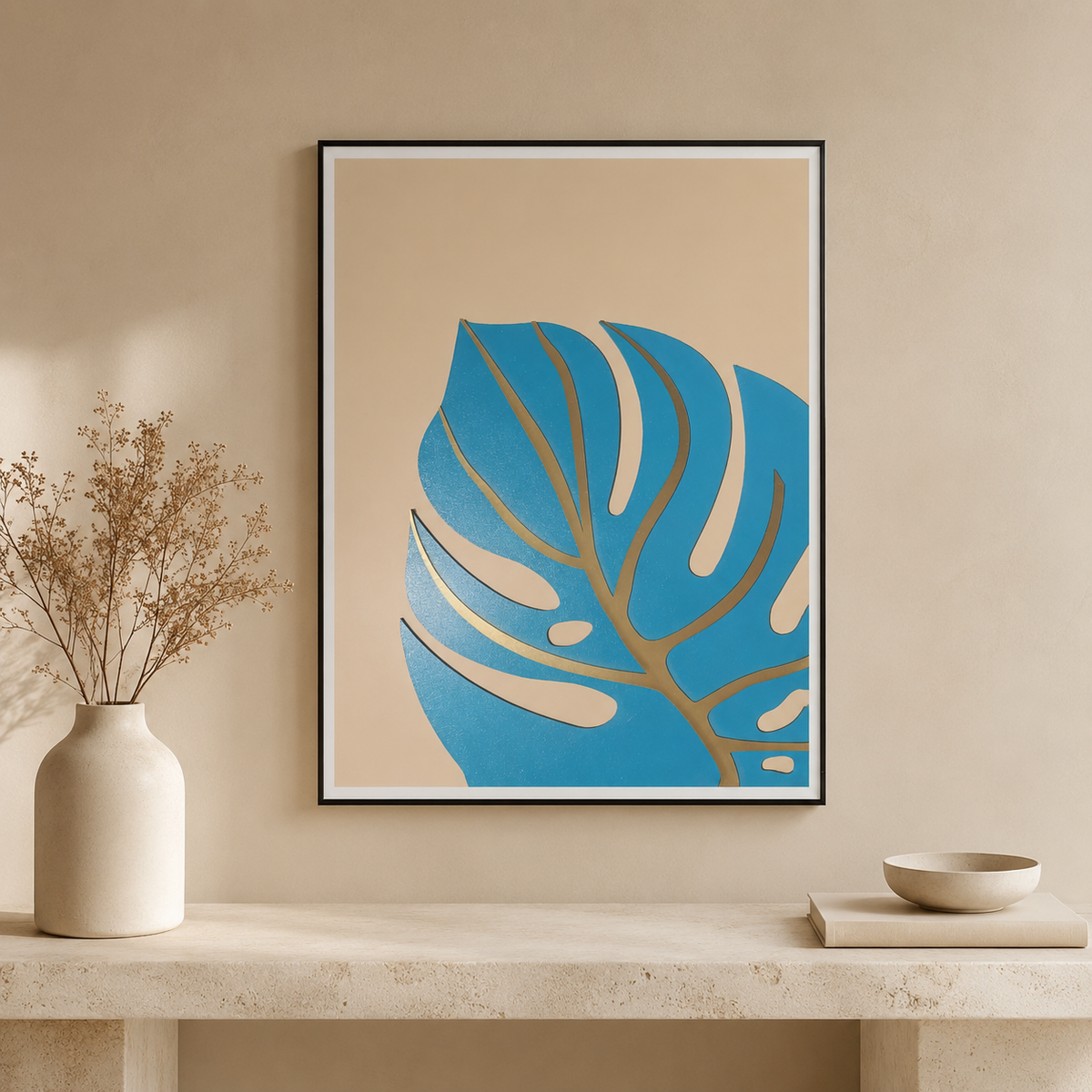 Azure Leaf Wall Art