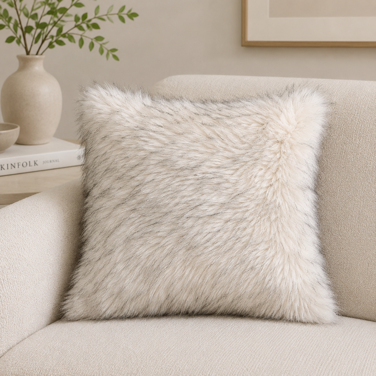 Grey Plush Cushion
