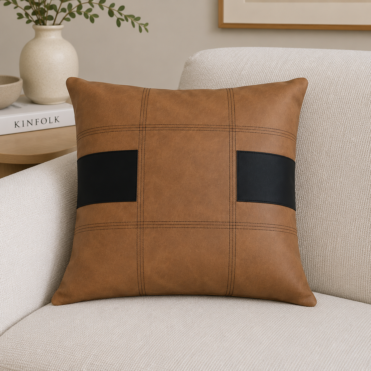 Tan Stitch Cushion