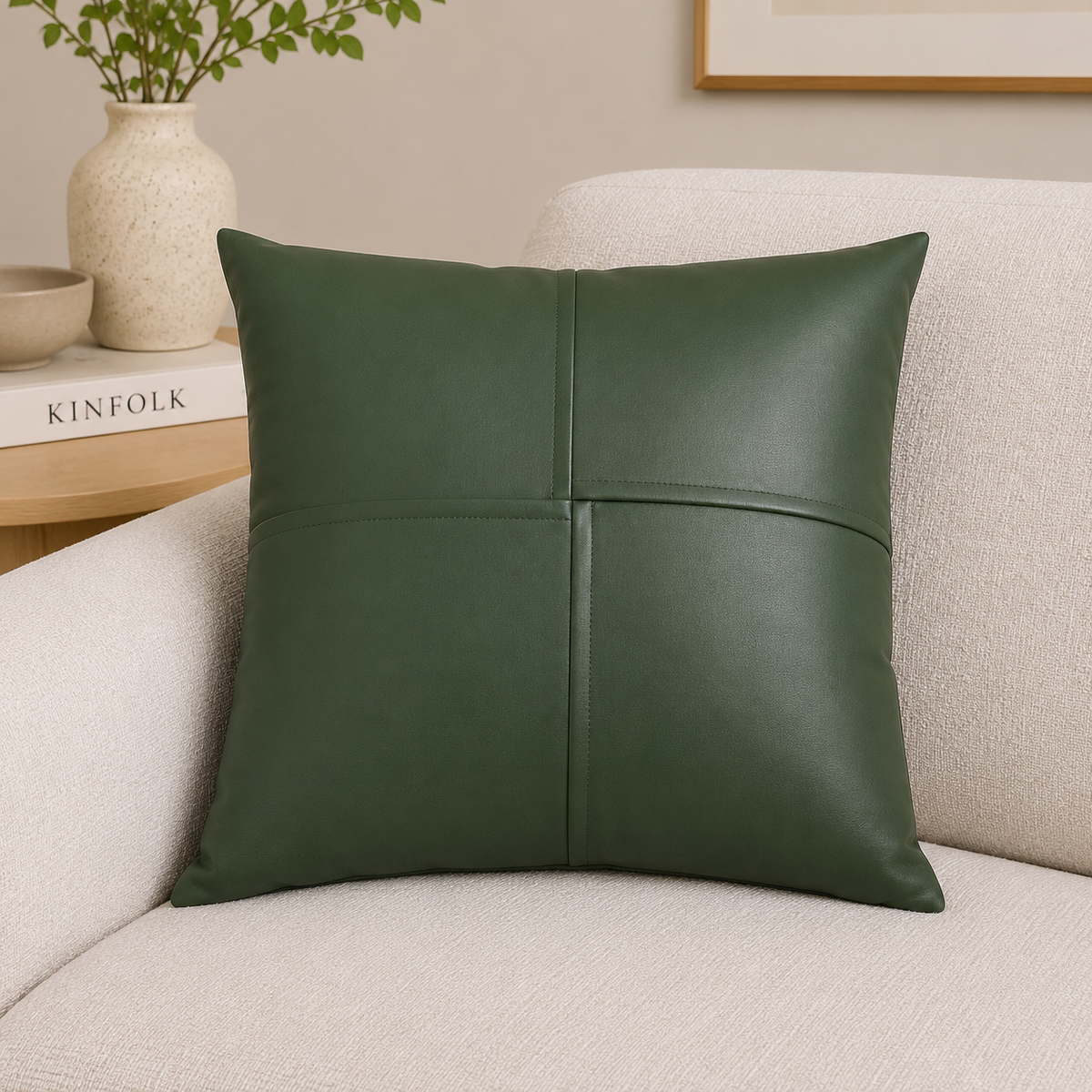 Green Leather Cushion