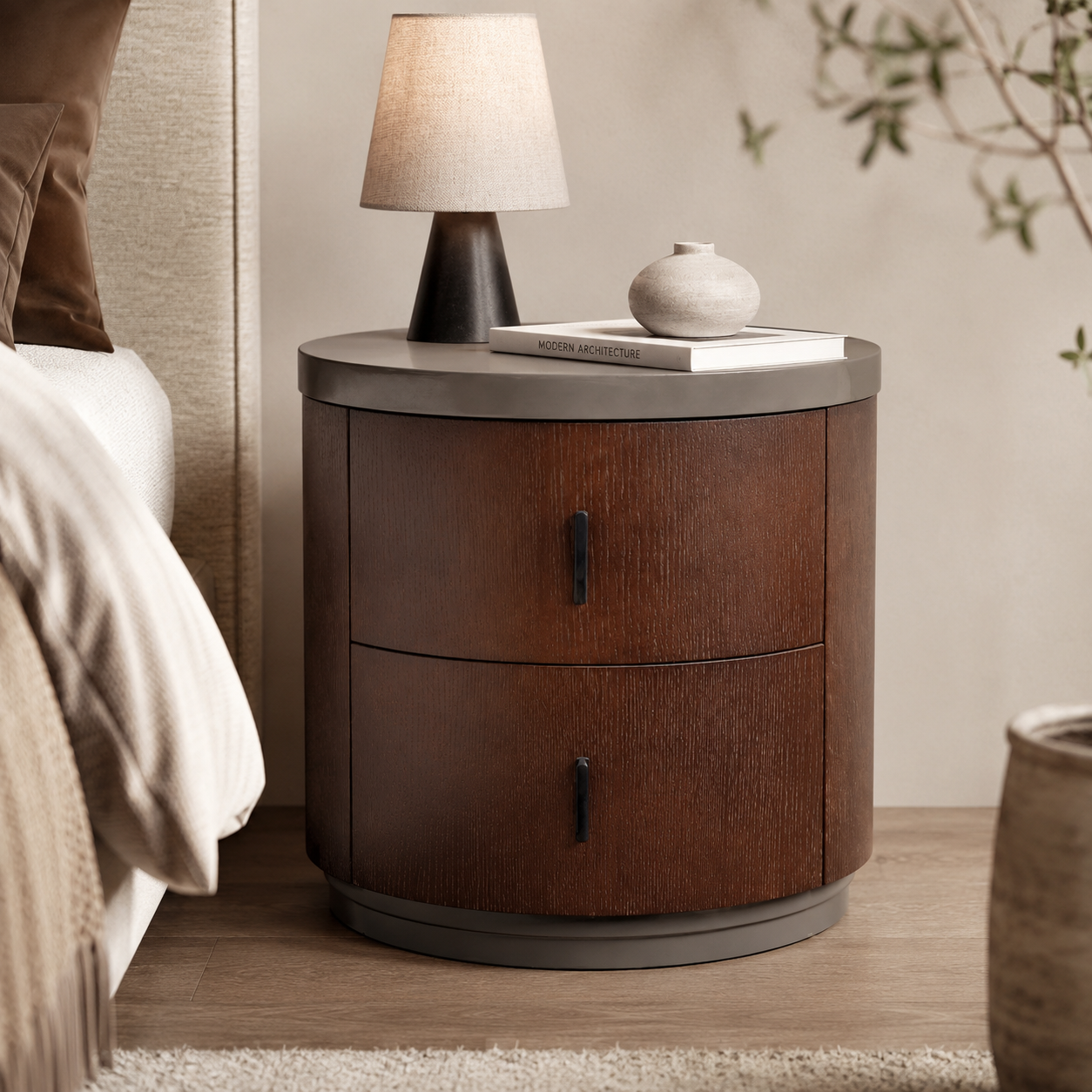 Verona Round Bedside Table