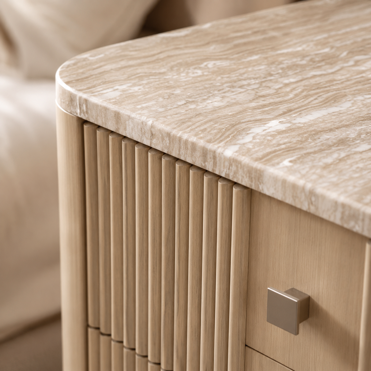 Aurelia Fluted Bedside Table