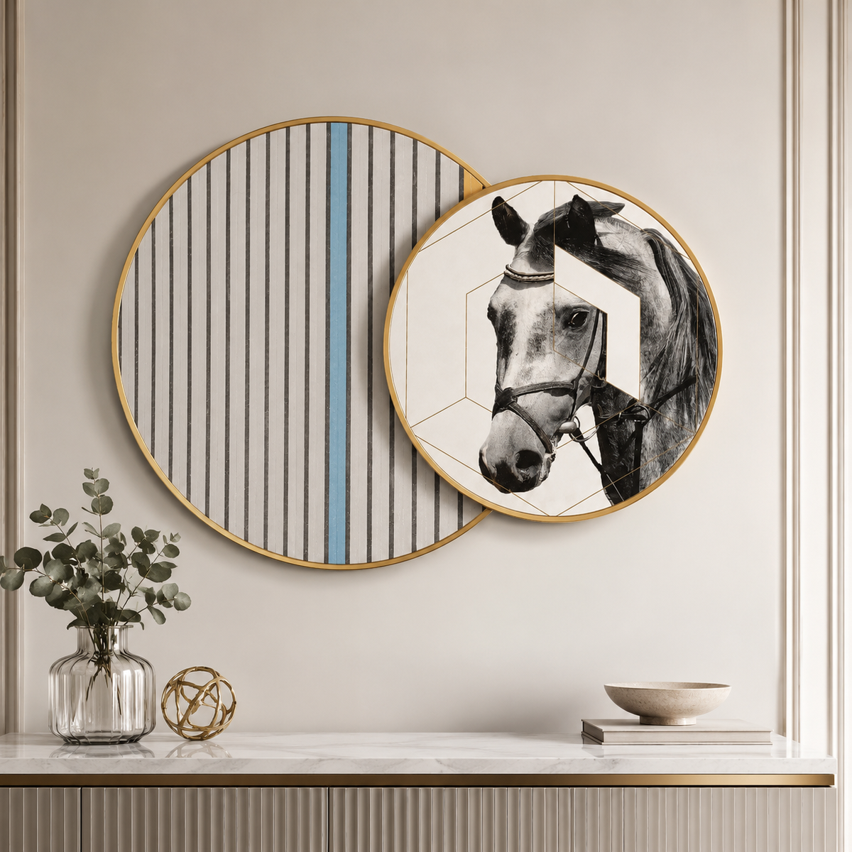 Equestrian Line Wall Art Set