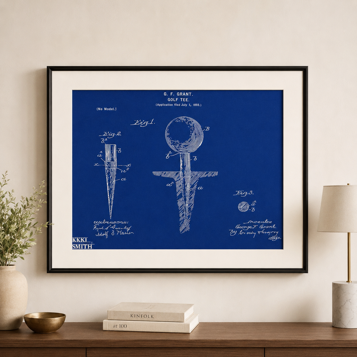 Golf Tee Blueprint Wall Art