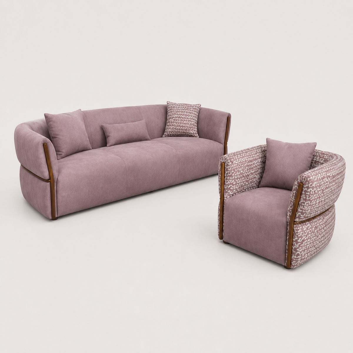 Blush Harmony Sofa Set