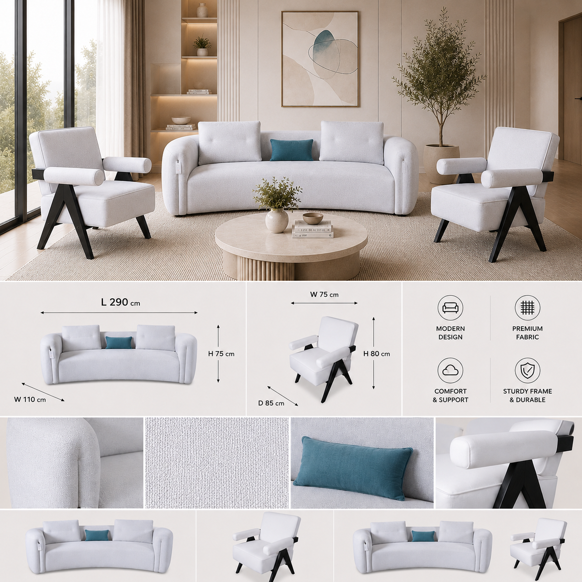 Nordic Halo Sofa Set