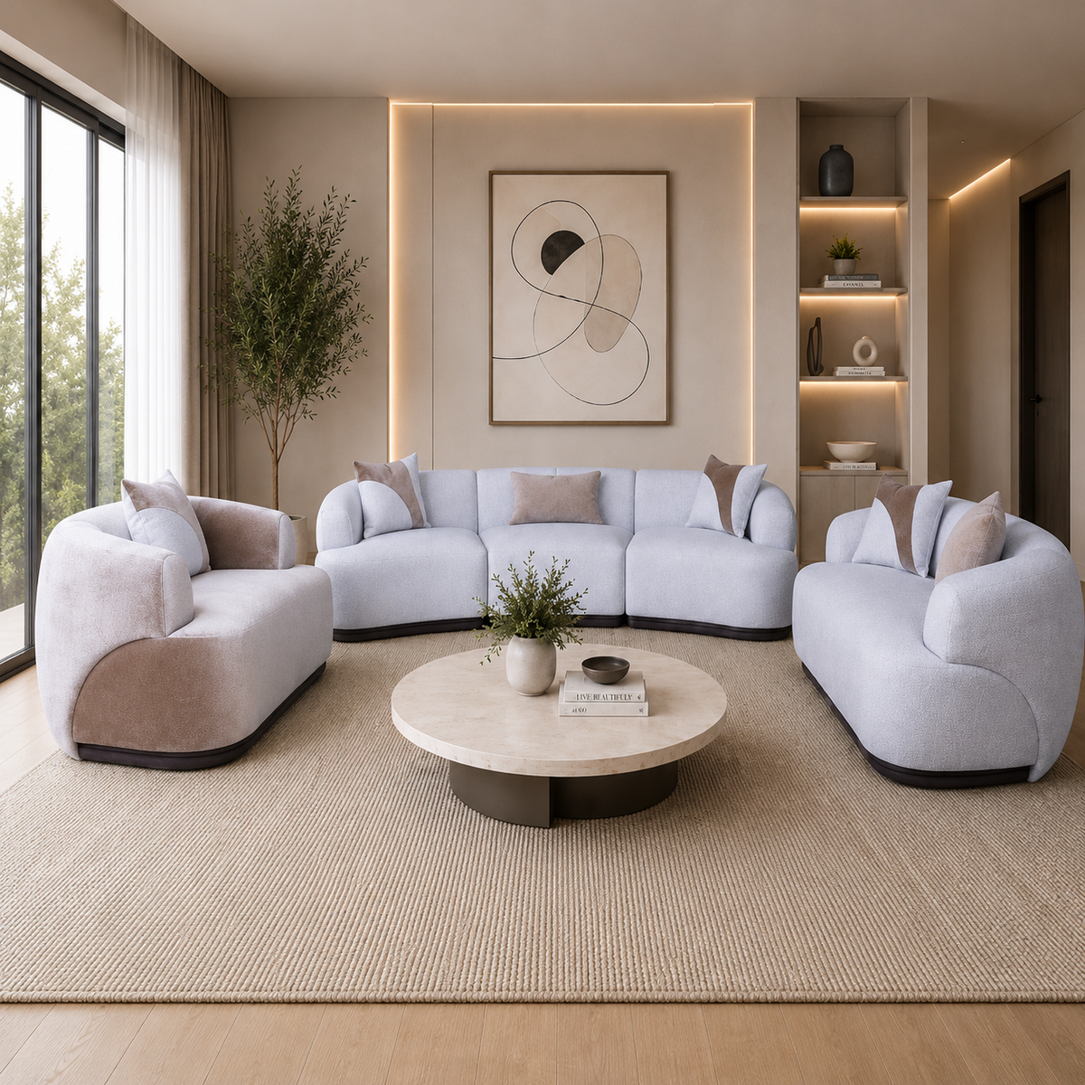 Celestia Curve Sofa Set