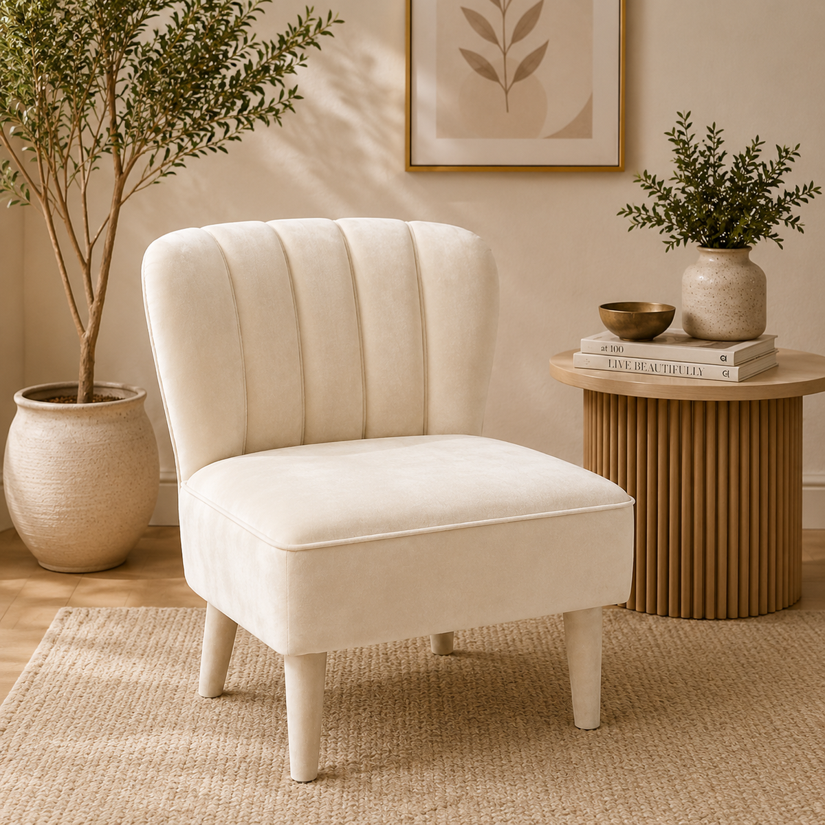 Ivory Shell Accent Chair