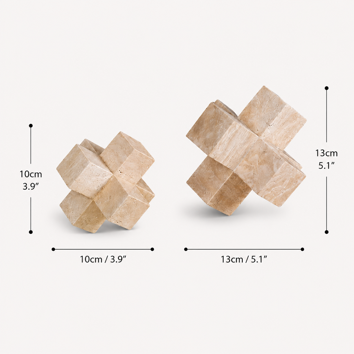 Travertine Axis Sculpture Set