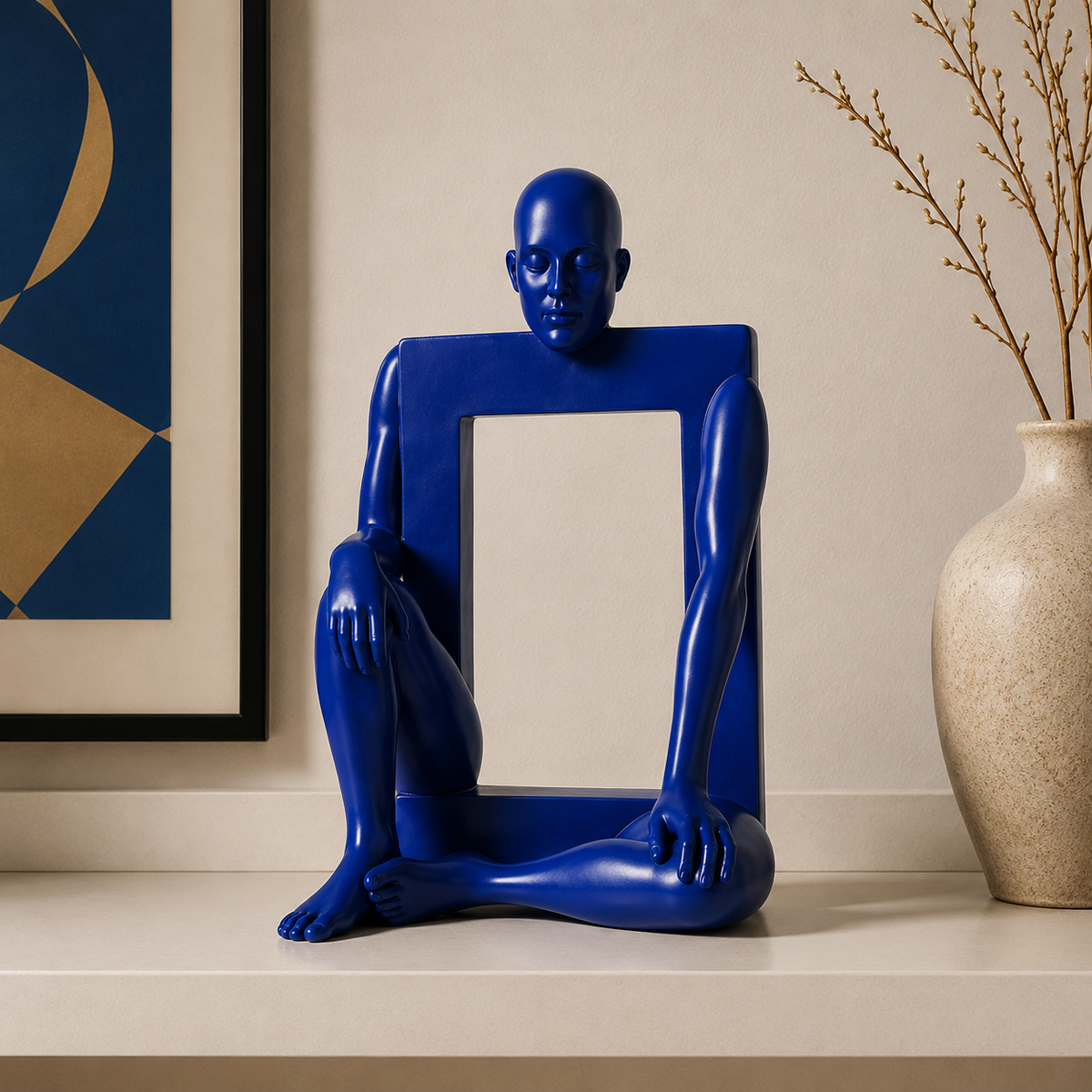 Azure Reflection Sculpture Blue