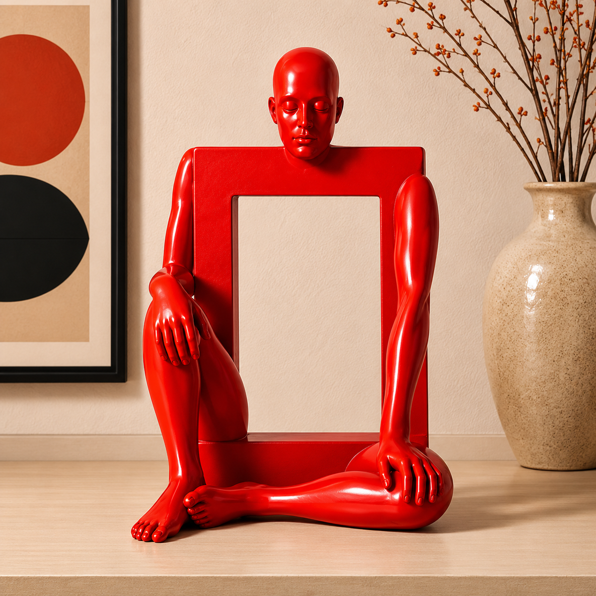 Azure Reflection Sculpture Red