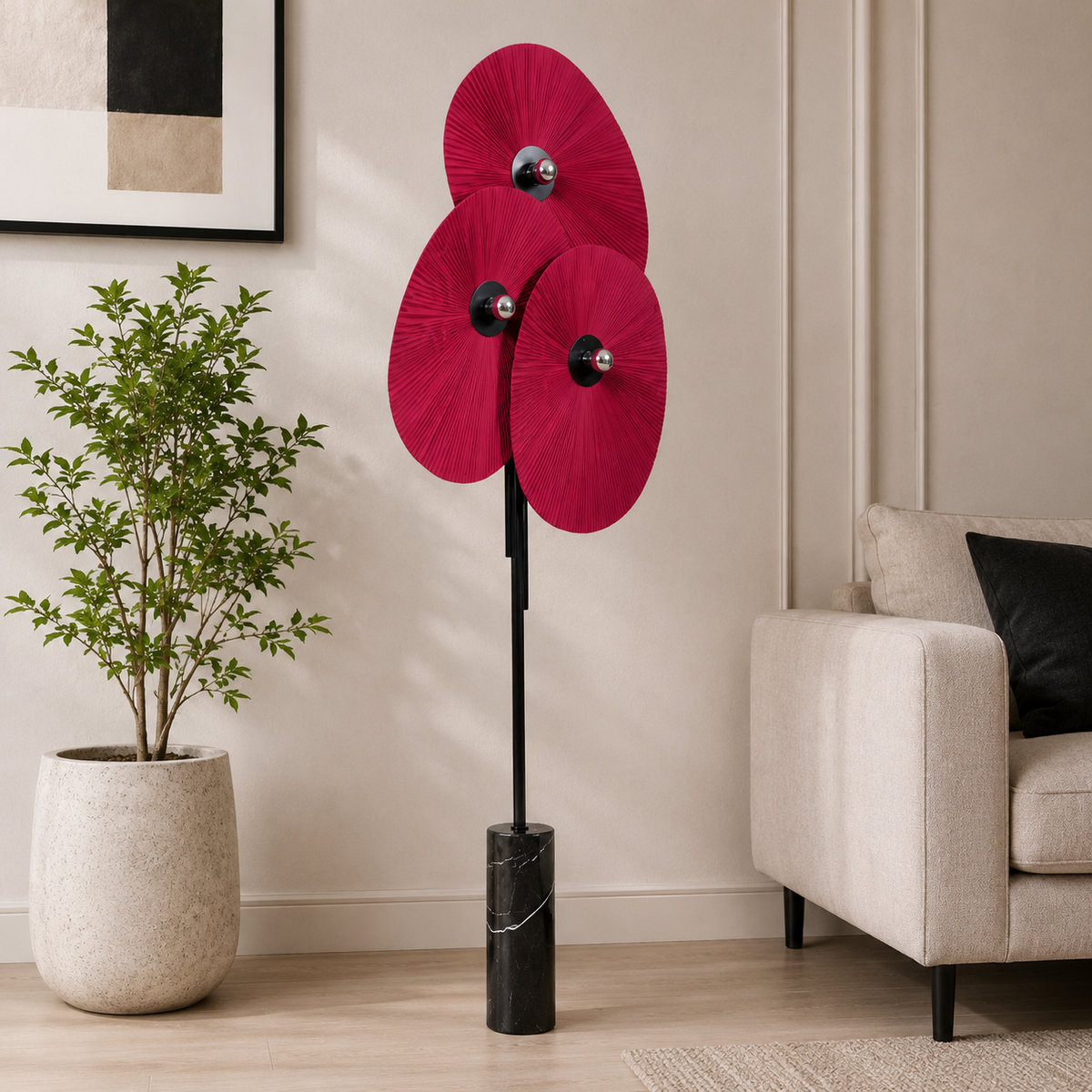 Crimson Bloom Floor Lamp