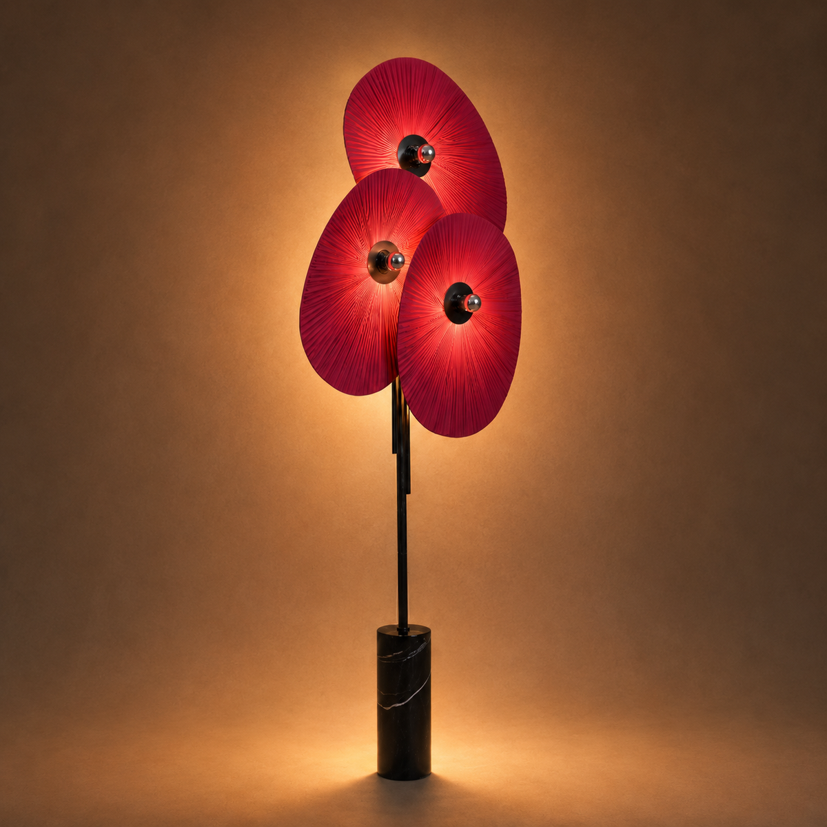 Crimson Bloom Floor Lamp
