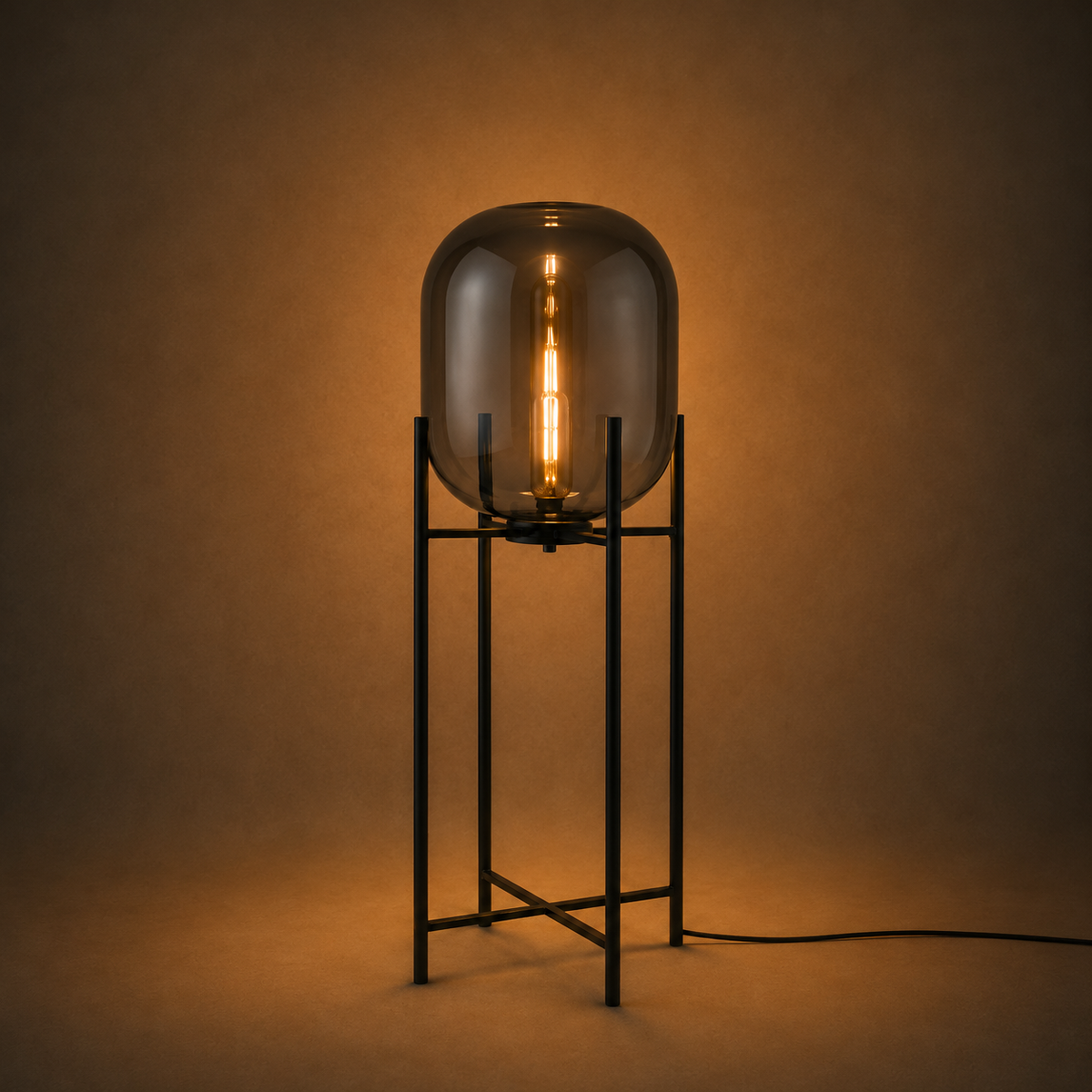 Smoke Glass Floor Lamp
