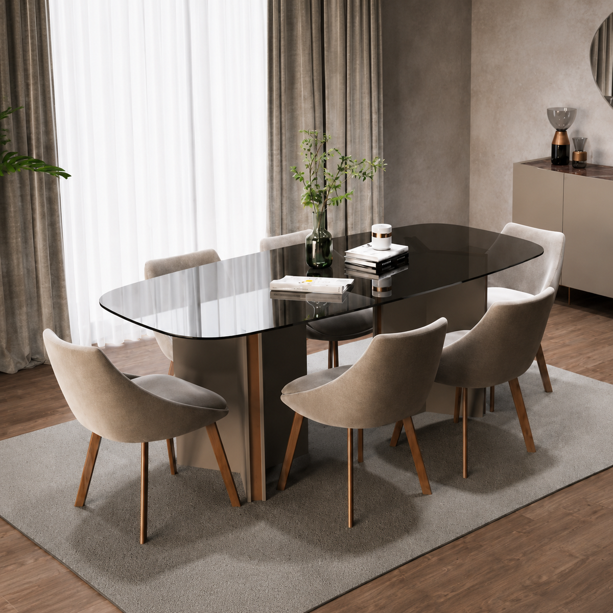 Aurora Glass Dining Set