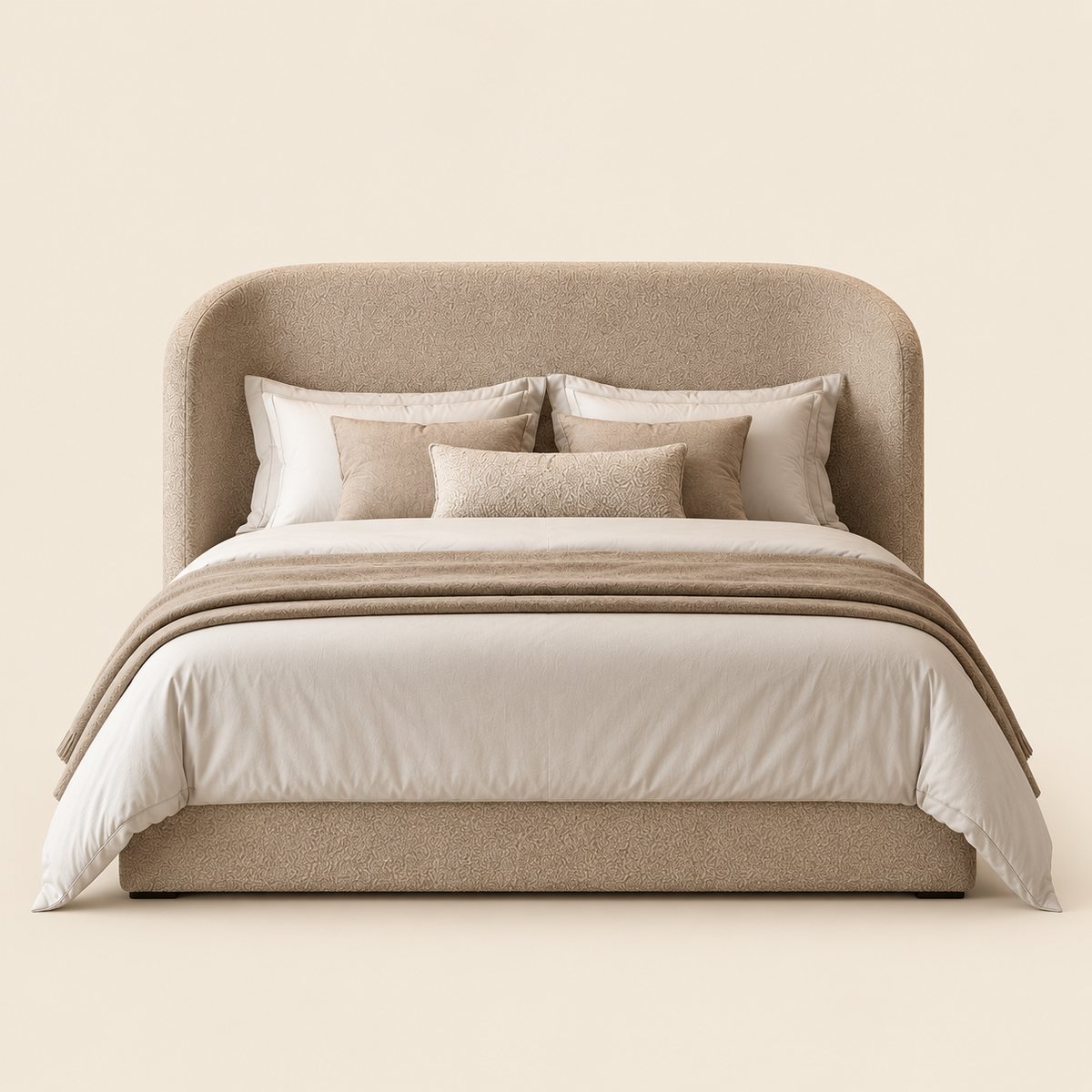 Luna Curved Bouclé Bed
