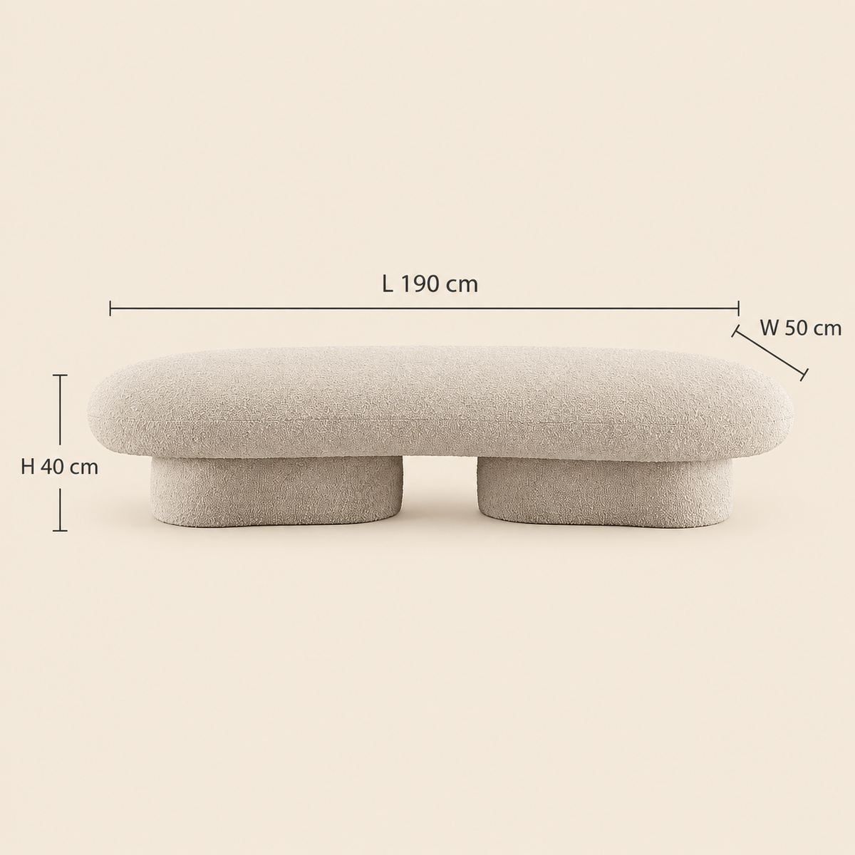 Pebble Bouclé Bench