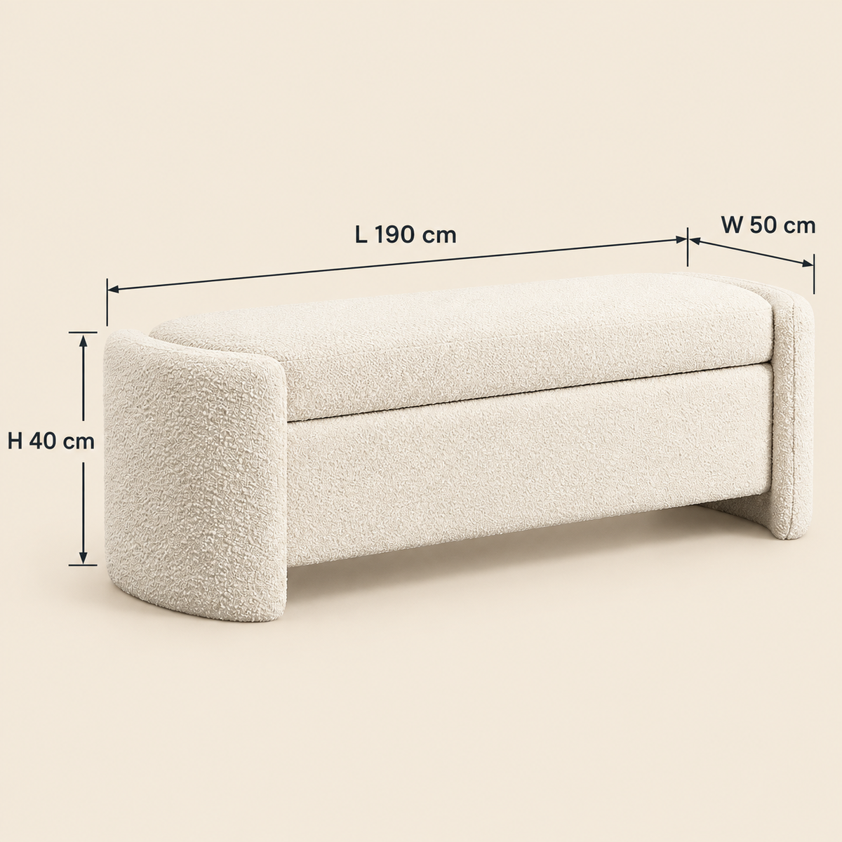 Cove Bouclé Bench