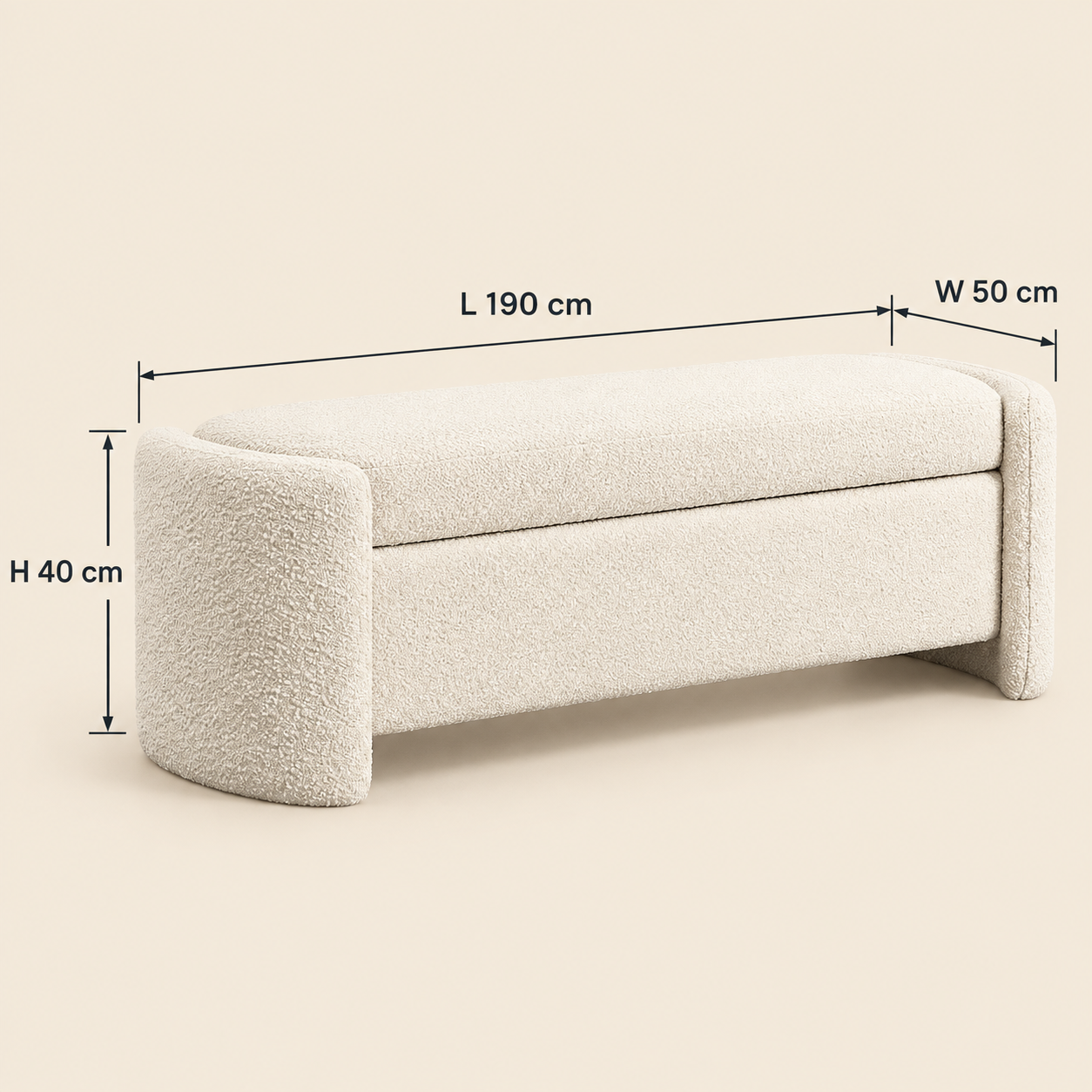 Cove Bouclé Bench