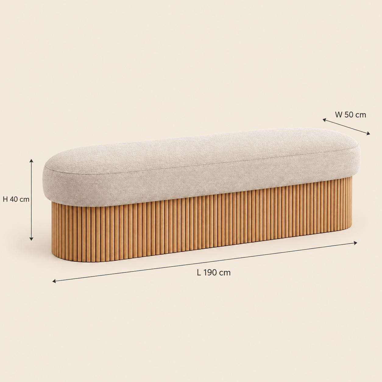 Riviera Fluted Bench