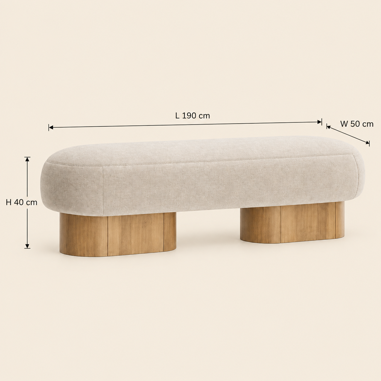 Alba Wood Base Bench