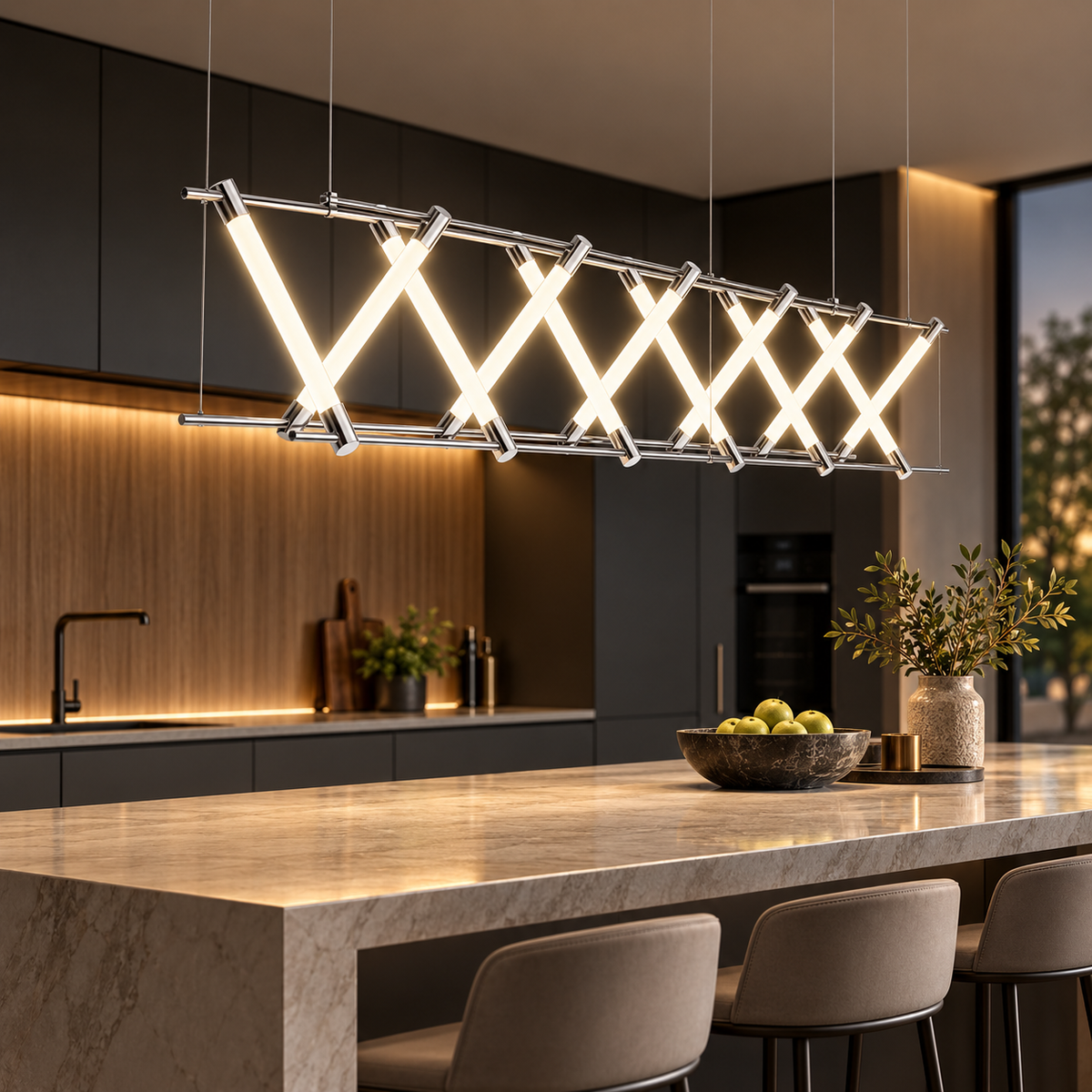 Lattice Glow Linear Chandelier