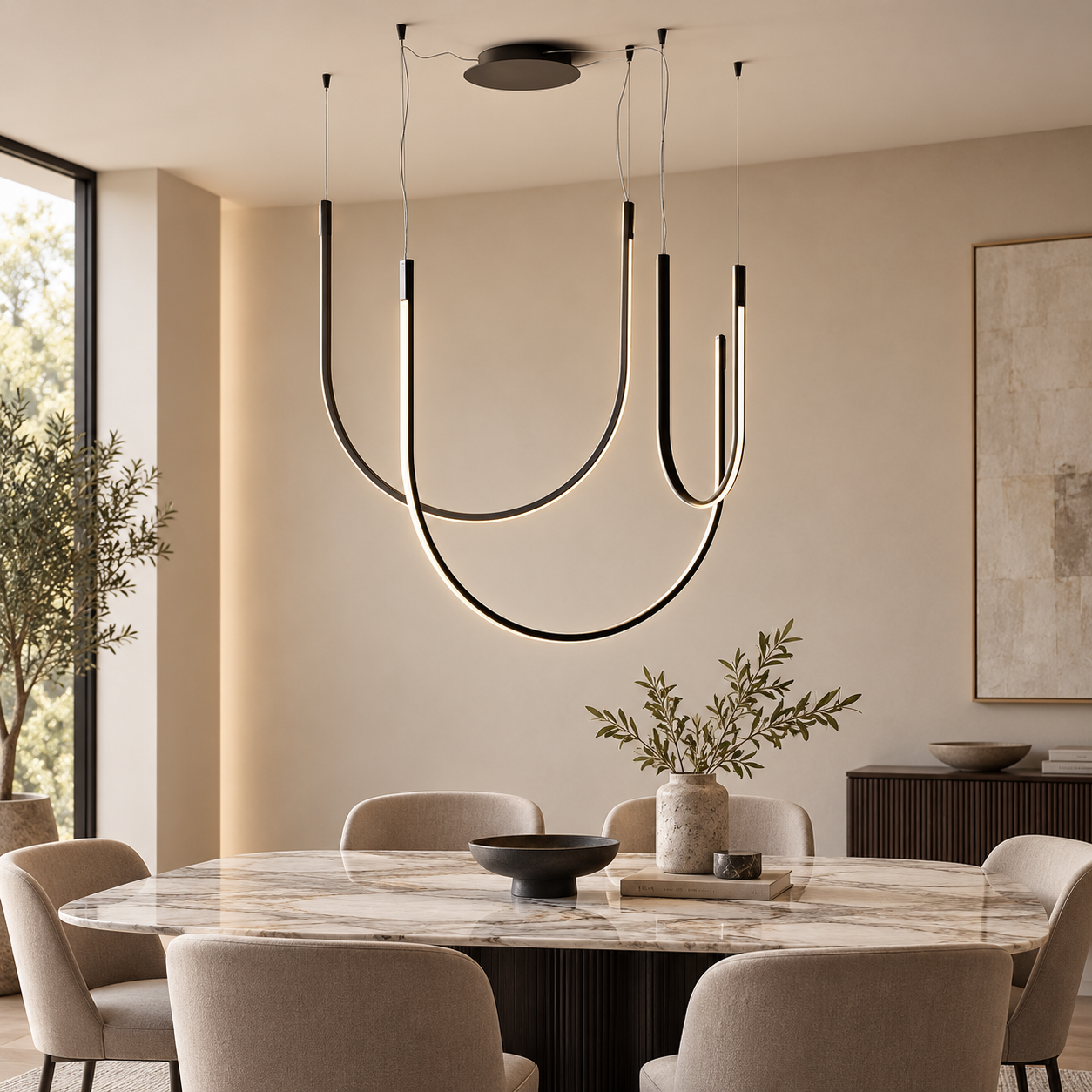 Luna U-Loop Pendant Chandelier