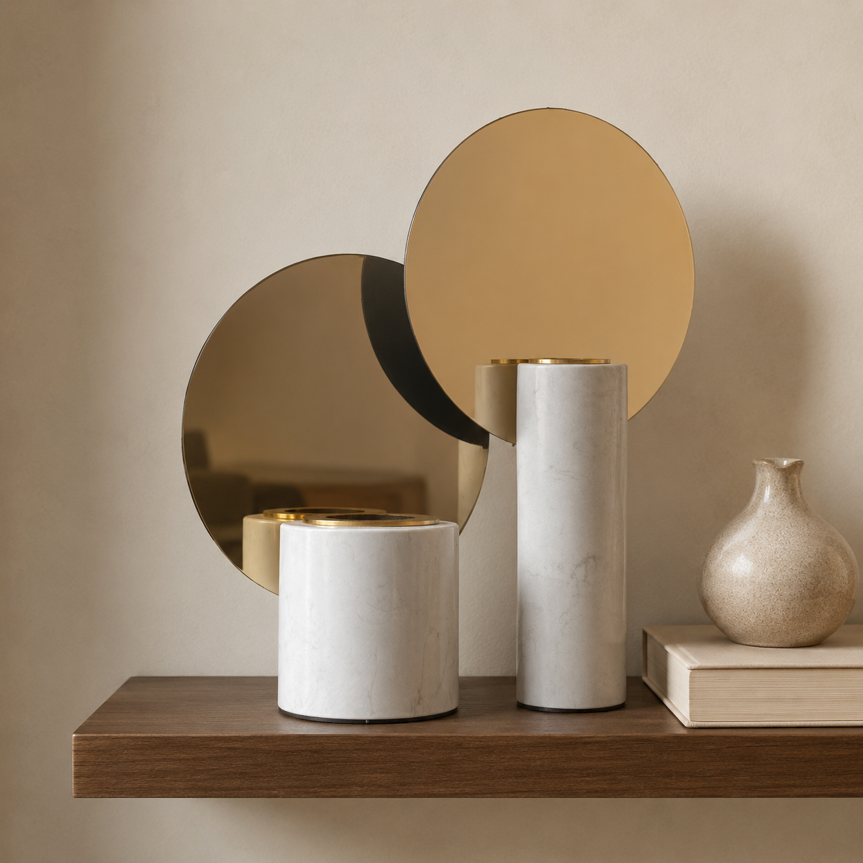 Aurelia Mirror Candle Holder Set